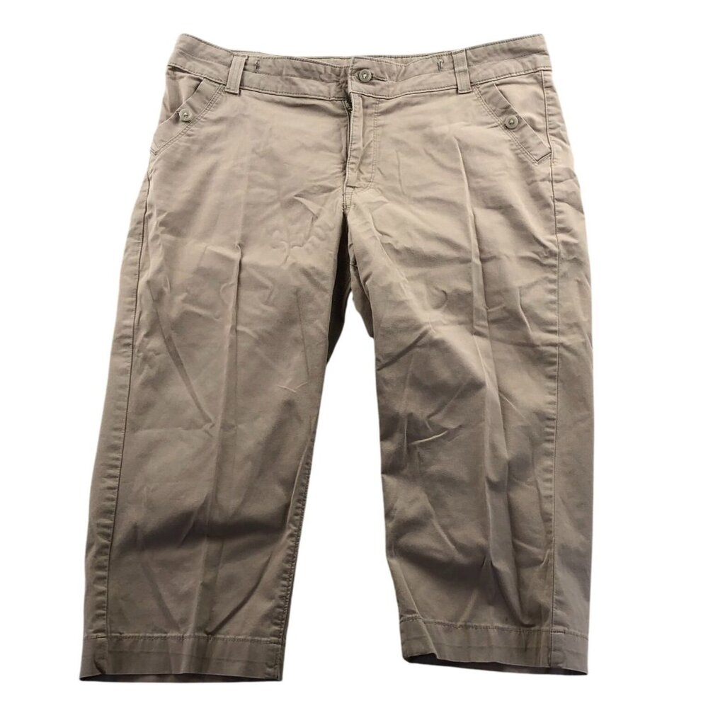 Riders By Lee Womens Capri Pants Size 16M Beige Cropped Casual Classic Stretch
